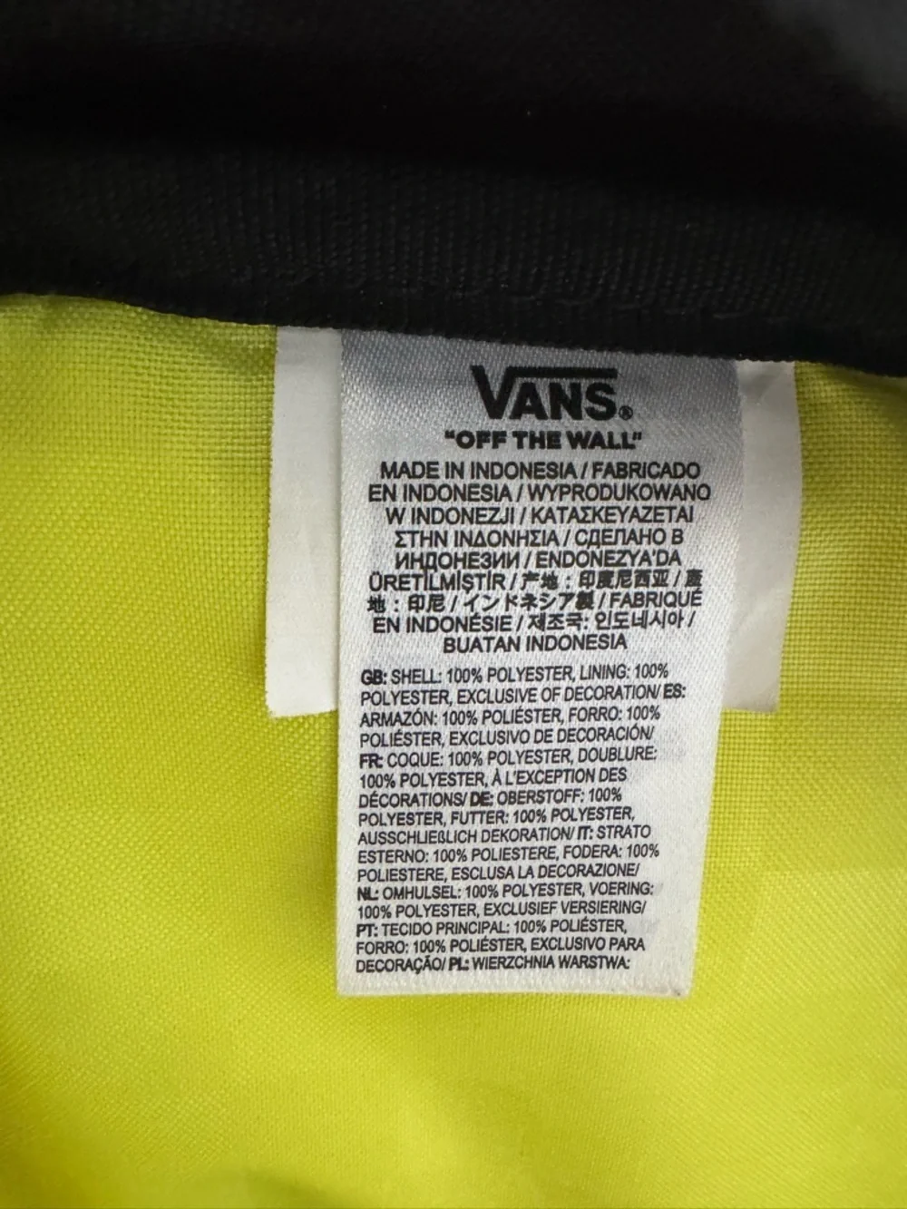 Vans Bounds Mini Backpack Black/Neon Green - Picture 11 of 11